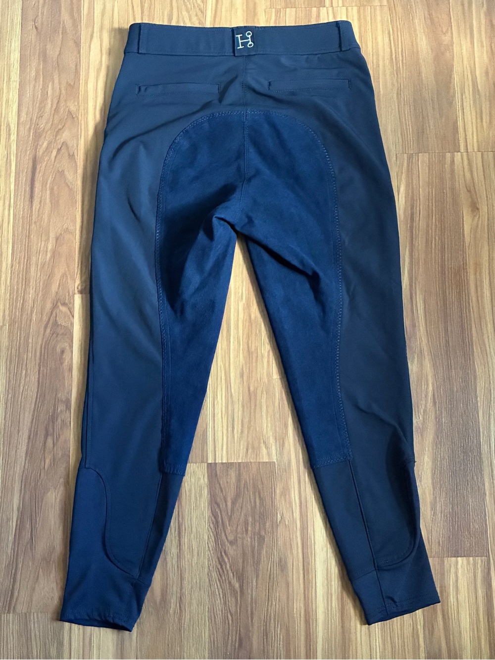 SmartPak Hadley Mid-Rise Knee Patch Breeches - Navy Blue, Size 28 R - Picture 7 of 8